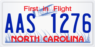 NC license plate AAS1276