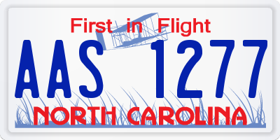 NC license plate AAS1277