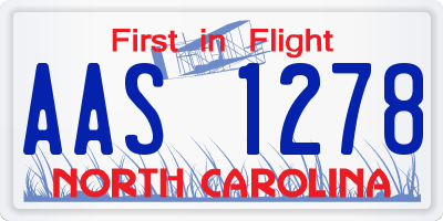 NC license plate AAS1278