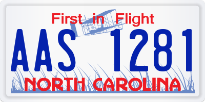 NC license plate AAS1281