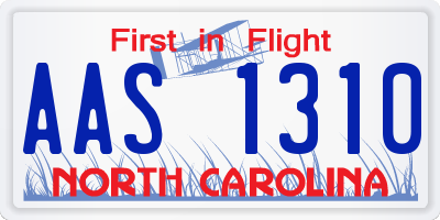 NC license plate AAS1310