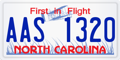 NC license plate AAS1320
