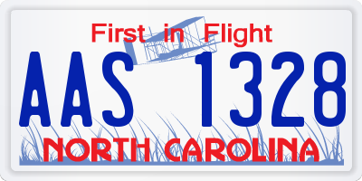 NC license plate AAS1328