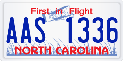 NC license plate AAS1336
