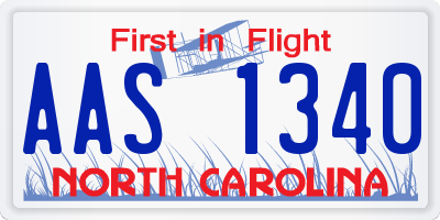 NC license plate AAS1340