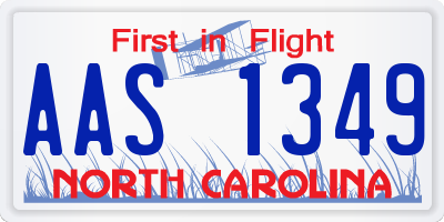 NC license plate AAS1349