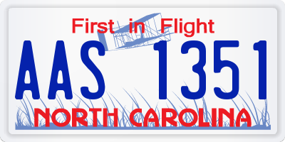 NC license plate AAS1351