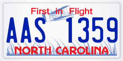NC license plate AAS1359