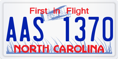 NC license plate AAS1370