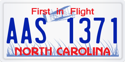 NC license plate AAS1371