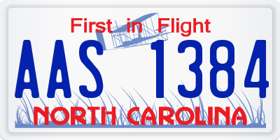 NC license plate AAS1384