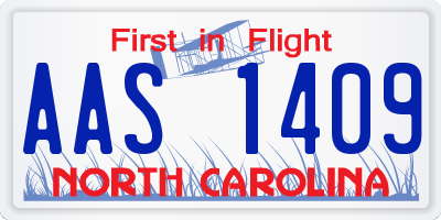 NC license plate AAS1409