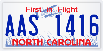 NC license plate AAS1416