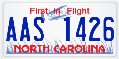 NC license plate AAS1426