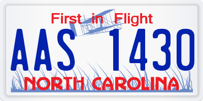 NC license plate AAS1430