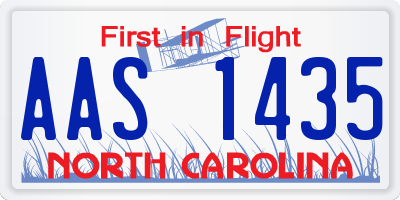 NC license plate AAS1435