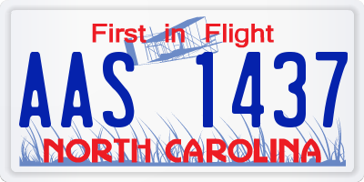 NC license plate AAS1437