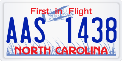 NC license plate AAS1438