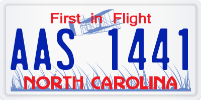 NC license plate AAS1441