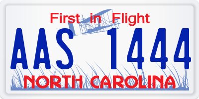NC license plate AAS1444