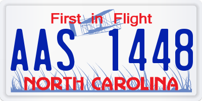 NC license plate AAS1448