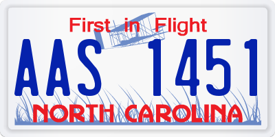 NC license plate AAS1451