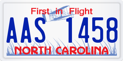 NC license plate AAS1458