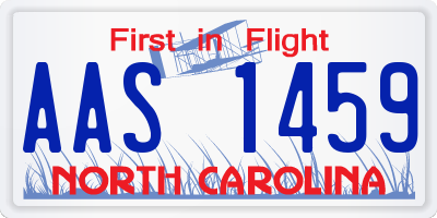 NC license plate AAS1459