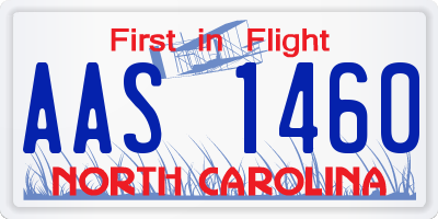 NC license plate AAS1460