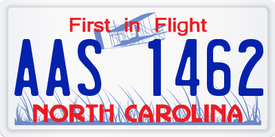 NC license plate AAS1462