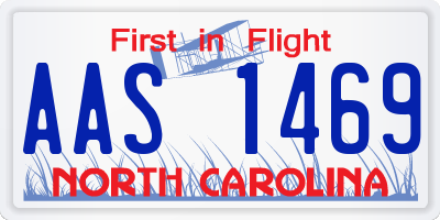 NC license plate AAS1469