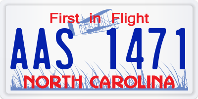 NC license plate AAS1471