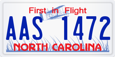 NC license plate AAS1472