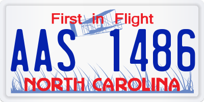 NC license plate AAS1486
