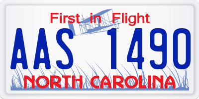 NC license plate AAS1490