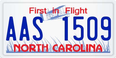 NC license plate AAS1509