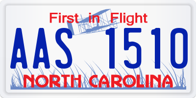 NC license plate AAS1510