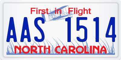 NC license plate AAS1514