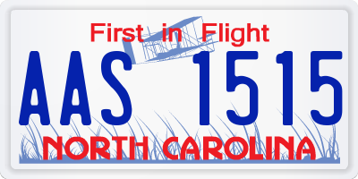 NC license plate AAS1515