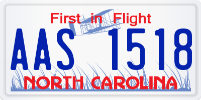 NC license plate AAS1518