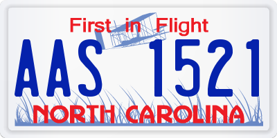 NC license plate AAS1521