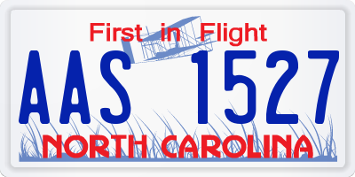NC license plate AAS1527