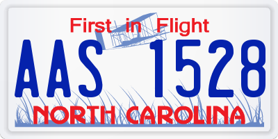 NC license plate AAS1528