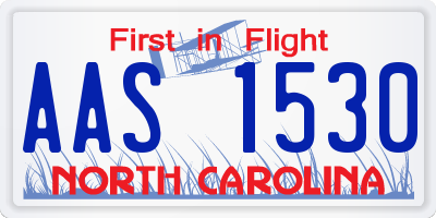 NC license plate AAS1530