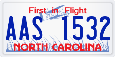 NC license plate AAS1532