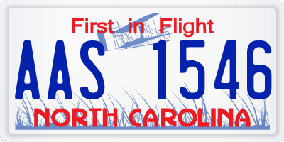 NC license plate AAS1546