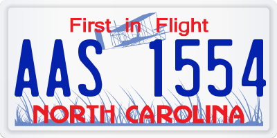 NC license plate AAS1554