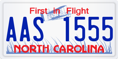 NC license plate AAS1555