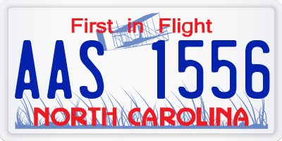 NC license plate AAS1556