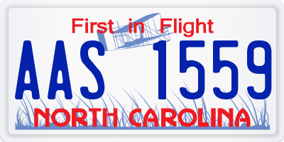 NC license plate AAS1559